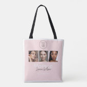 Blush Roze Haar-, Make-up- & Beauty Studio Brandin Tote Bag (Achterkant)