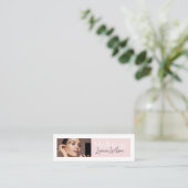 Blush Roze Haar-, Make-up- & Schoonheidsstudio Min Mini Visitekaartje (Staand voorkant)
