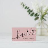 Blush Roze Haar Styling Schaar QR Code Visitekaartje (Staand voorkant)