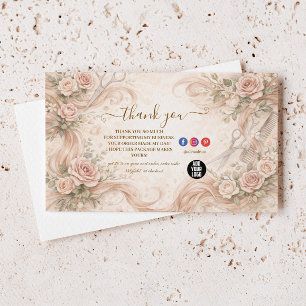 Blush Roze Haarstudio Illustratie Bedankkaart