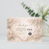 Blush Roze Haarstudio Illustratie Bedankkaart (Staand voorkant)