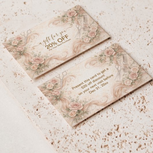 Blush Roze Haarstudio Illustratie Kortingskaartje