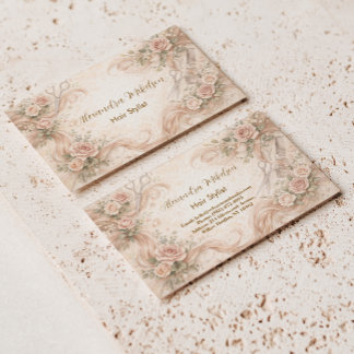 Blush Roze Haarstudio Illustratie Visitekaartje