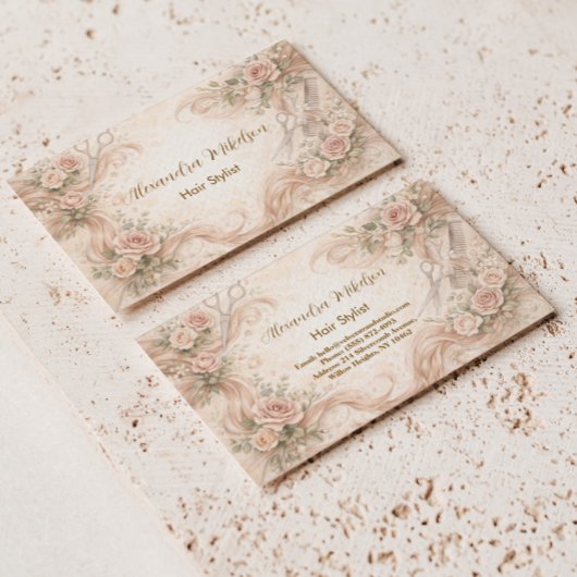 Blush Roze Haarstudio Illustratie Visitekaartje