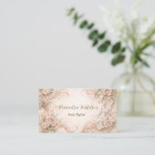 Blush Roze Haarstudio Illustratie Visitekaartje (Staand voorkant)