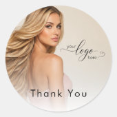 Blush Roze Haarstylist Merkidentiteit Ronde Sticker (Voorkant)