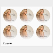 Blush Roze Haarstylist Merkidentiteit Ronde Sticker (Vel)