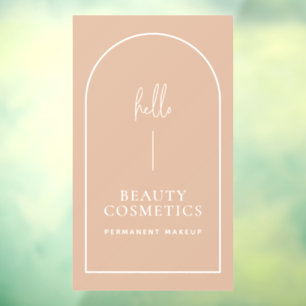 Blush roze Hallo bedrijfswelkomstteken  Raamsticker