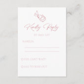 Blush roze hand getekend RSVP bruiloft Informatiekaartje (Voorkant)