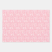 Blush roze hand-tekende klinkklare liefde inpakpapier vel (Voorkant 3)