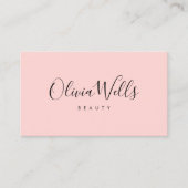 Blush Roze handgeschreven script sociale media pic Visitekaartje (Voorkant)