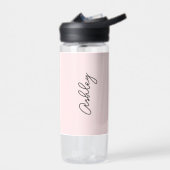 Blush roze handgeschreven tekst legant waterfles (Links)