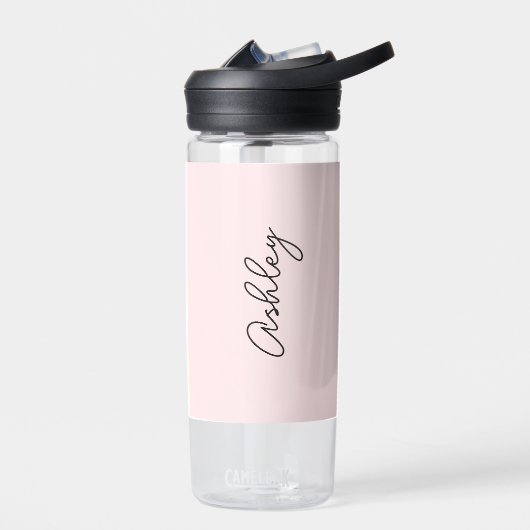 Blush roze handgeschreven tekst legant waterfles (Links)