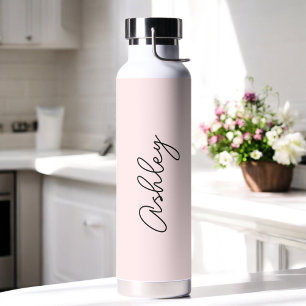 Blush roze handgeschreven tekst legant waterfles