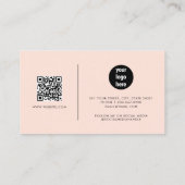 Blush Roze handtekening QR Code Sociale media Visitekaartje (Achterkant)