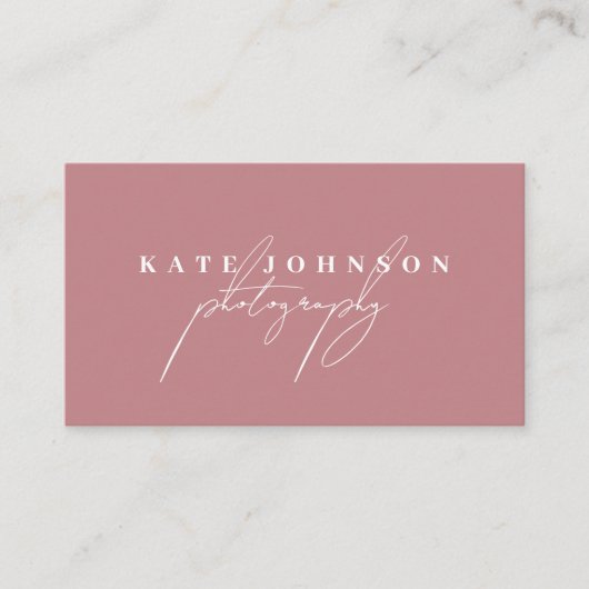 Blush Roze handtekening QR Code Sociale media Visitekaartje (Voorkant)