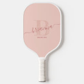 Blush Roze handtekeningen script bijtend Initiaal Pickleball Paddle (Voorkant)