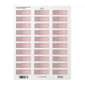 Blush Roze Hangende Diamant Lichten Bruiloft Etiket (Full Sheet)