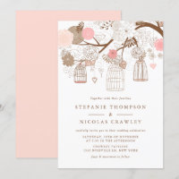Blush roze hangende vogelkooien bruiloft