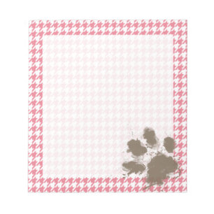 Blush roze hardehond; Afdrukken Paw Notitieblok