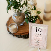 Blush Roze Hart Blad Boom Tafelnummer