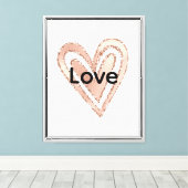 Blush roze hart canvas afdruk (Insitu (Houten vloer))