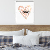 Blush roze hart canvas afdruk (Insitu (Slaapkamer))