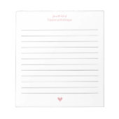 Blush Roze Hart Minimalistisch Aangepaste Naam Gel Notitieblok (Voorkant)
