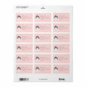 Blush Roze Hart Pinguïn Adresetiketten Etiket (Full Sheet)