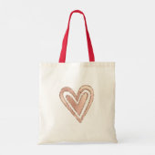 Blush roze hart tote bag (Achterkant)