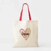 Blush roze hart tote bag (Voorkant)