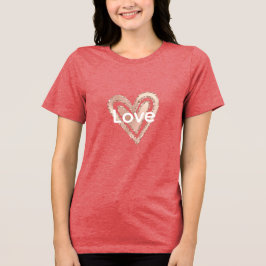 Blush roze hart Tri-Blend shirt