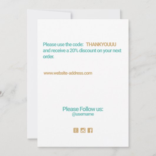 Blush roze Hartelijk dank voor de waardebepaling v Kaart (Achterkant)