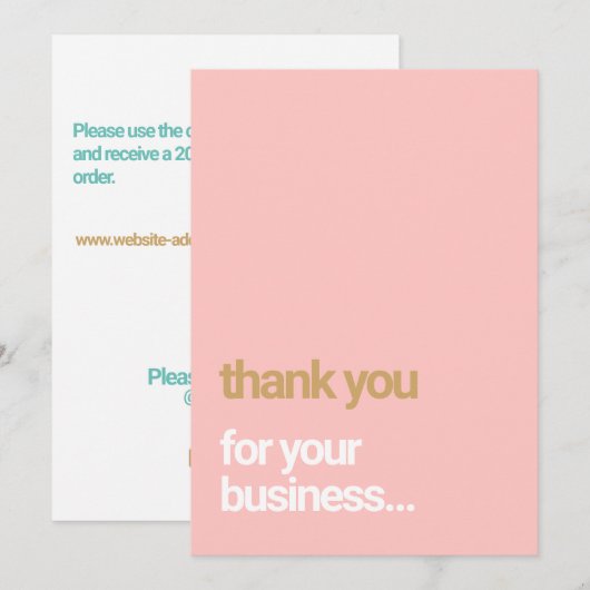 Blush roze Hartelijk dank voor de waardebepaling v Kaart (Voorkant / Achterkant)