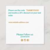 Blush roze Hartelijk dank voor de waardebepaling v Vierkante Visitekaartje (Achterkant)