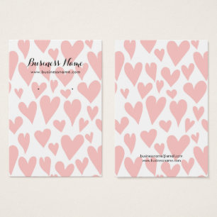 Blush roze harten witte achtergrond die Kaarten ve Visitekaartje