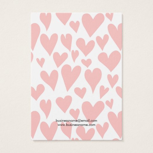 Blush roze harten witte achtergrond die Kaarten ve Visitekaartje (Achterkant)