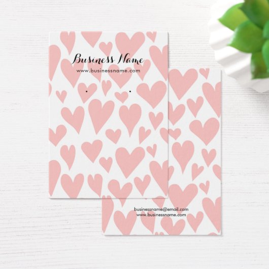 Blush roze harten witte achtergrond die Kaarten ve Visitekaartje (Bureau)