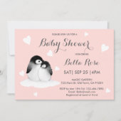 Blush roze hartritme Penguin Baby doucheruimte (Voorkant)