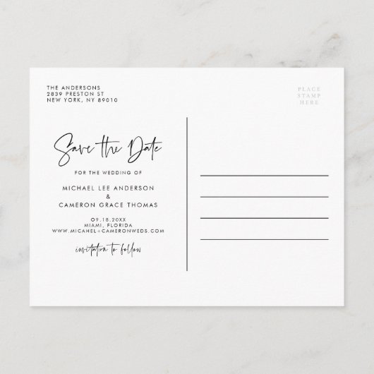 Blush Roze Hawaii Map Modern Script Save the Date Aankondigingskaart (Achterkant)