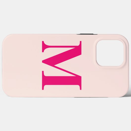 Blush Roze Heet Roze Monogram Initiaal Aangepaste Case-Mate iPhone Case (Achterkant (horizontaal))