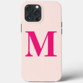 Blush Roze Heet Roze Monogram Initiaal Aangepaste Case-Mate iPhone Case (Achterkant)