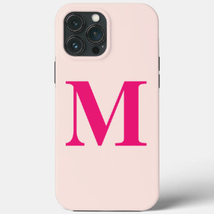 Blush Roze Heet Roze Monogram Initiaal Aangepaste Case-Mate iPhone Case