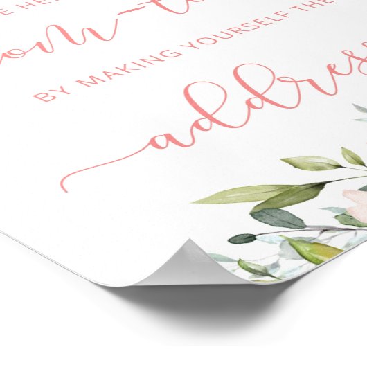 Blush roze helpt de Bezige Mam een envelop te rich Poster (Hoek)