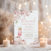 Blush Roze Herfst Brunch & Bubbly Vrijgezellenfees Kaart