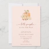 Blush roze Herfst een beetje pompoen Baby shower Kaart (Voorkant)