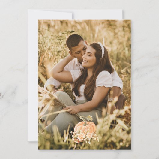 Blush roze Herfst een beetje pompoen Baby shower Kaart (Achterkant)