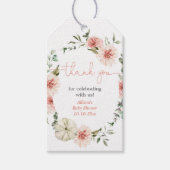 Blush roze herfst floral girl baby shower gunstige cadeaulabel (Voorkant)