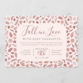 Blush roze Herfst in Love Baby shower Sip and See Kaart