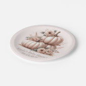 Blush Roze herfst pompoen Baby shower Borden Papieren Bordje (Gekanteld)